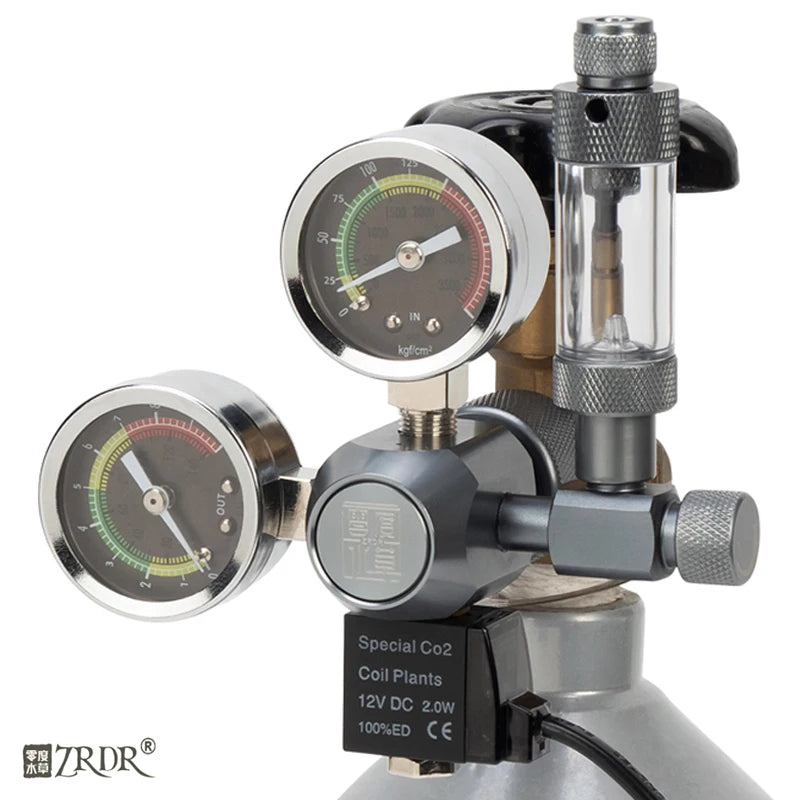 ZRDR Aquarium CO2 Regulator (Solenoid Valve, Bubble Counter, Planted Tank)
