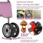 New Pink Pet Stroller Cat Dog Cage 3 Wheels Stroller Travel Folding Carrier