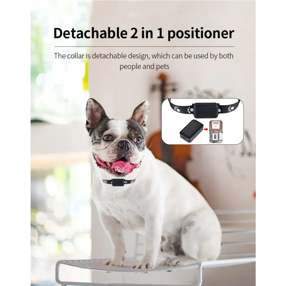 GSM & AGPS Waterproof GPS Pet Collar Tracker with Real-Time Calls & Remote Control - Locator for Cats & Dogs