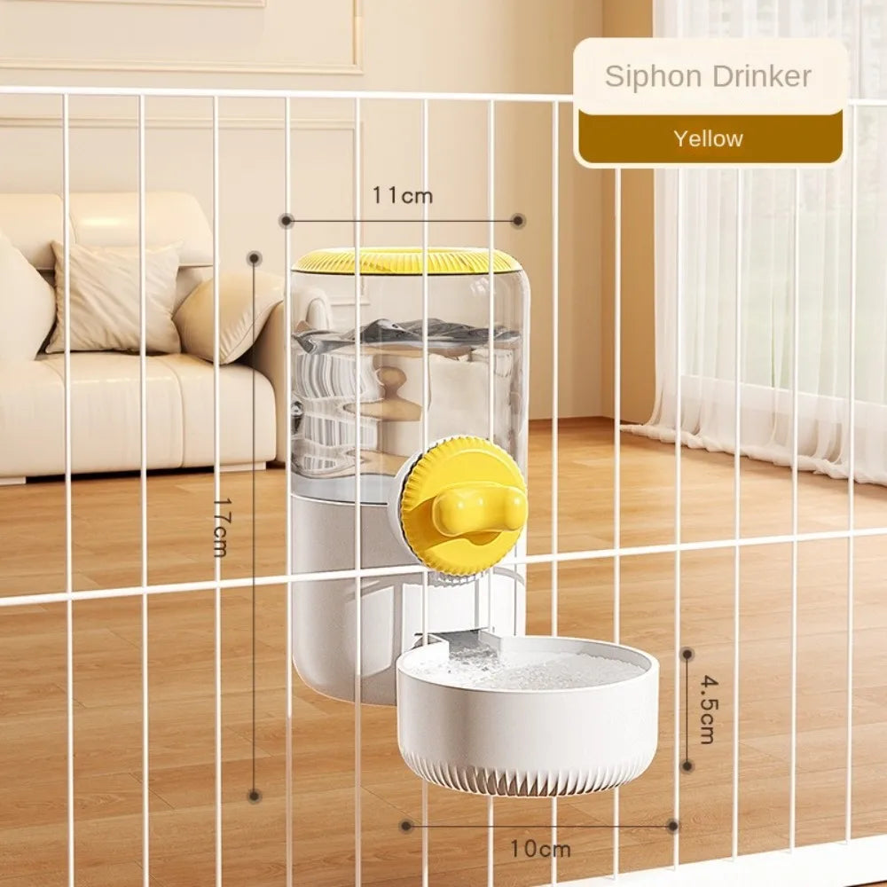 New Automatic Pet Feeder Plastic Detachable Cage Hanging Bowl Large Capacity Water Food Dispenser for Puppy Cats Rabbit