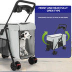 Portable Pet strollers for medium and large dogs cats foldable Outdoor pet travel cart