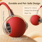 Auto Rolling Ball Cat Toy with Tail — Rechargeable Smart Electric Mouse Teaser for Cats
