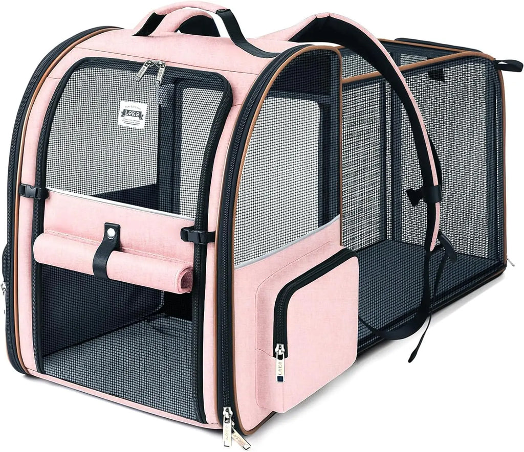 Large Cat Backpack Carrier Expandable Foldable Pet Carrier Backpack for Small Dogs Puppy Medium Cats Fit Up to 18 Lbs for Travel