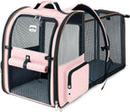 Large Cat Backpack Carrier Expandable Foldable Pet Carrier Backpack for Small Dogs Puppy Medium Cats Fit Up to 18 Lbs for Travel