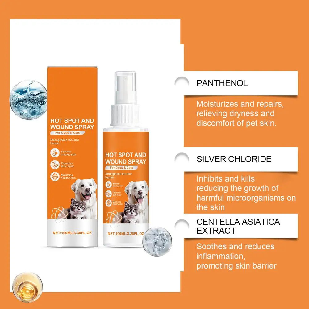100ml Pet Skin Care Spray Promotes Skin Repair Soothes Irritation Maintains Healthy Skin Portable Pet Cleansing Spray