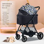 2026 Lightweight Pet Stroller for Dogs and Cats Detachable Foldable Small Cart Portable Walker for Pets Going Out Pet Trolley