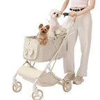 Outdoor Pet Stroller Travel Breathable Lightweight Puppy Stroller Convenient One-touch Folding for Cat Small Dog Aeroplane-ready