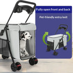 Large Dog Pet Stroller Foldable Multifunctional Outdoor All Terrain Portable Travel Carrier Dog Stroller Cat Stroller Dog Cart