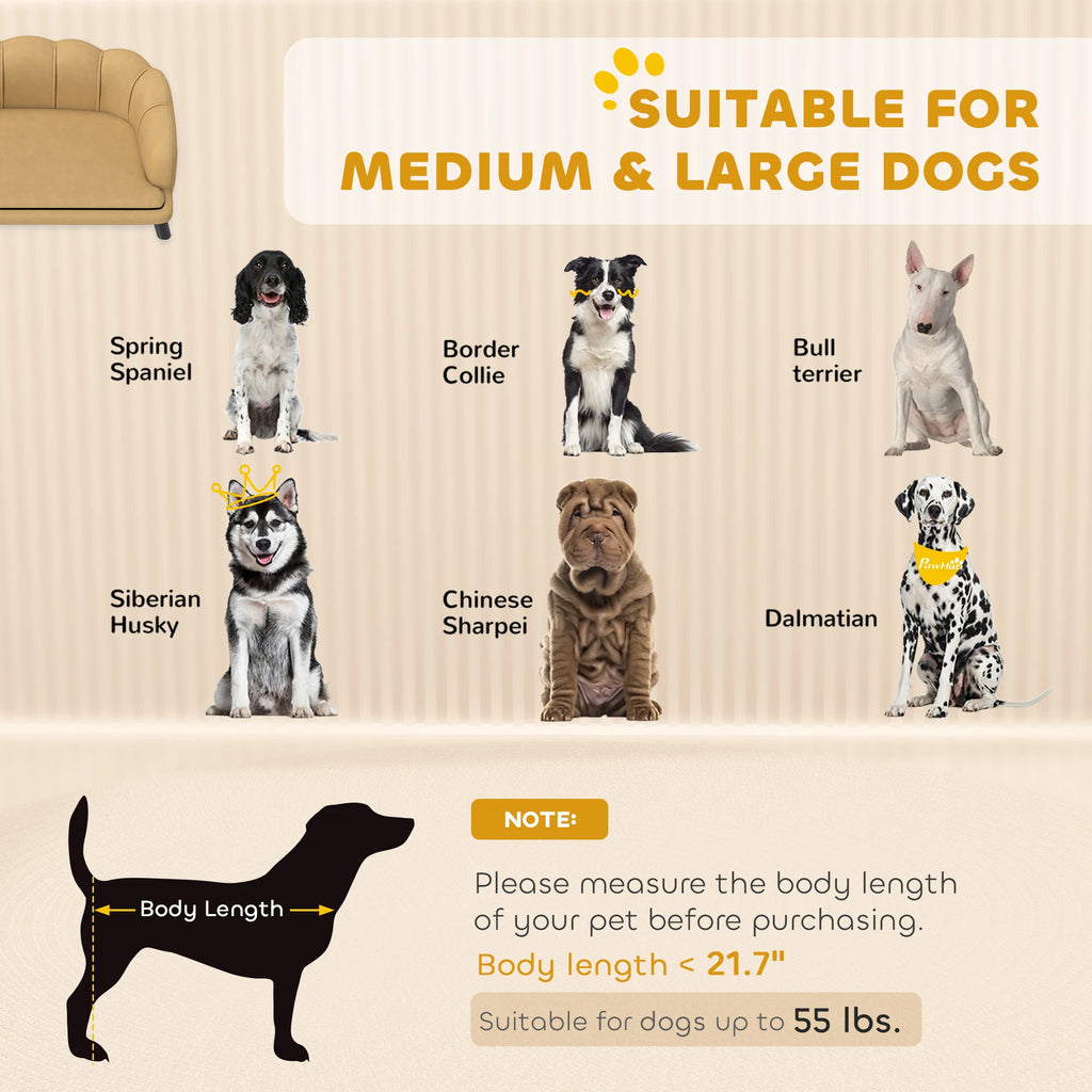 Pearl Design Pet Sofa with Solid Wood Legs (Coffee)