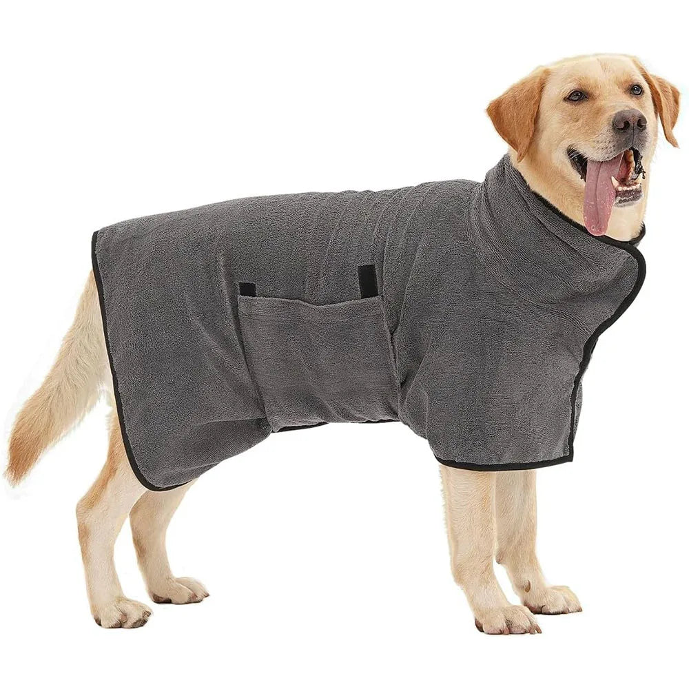 Dog Bathrobe Absorbent Pet Quick Drying Bath Towel Dog Bath Towel Large Small Dogs Clean Absorbent Bathrobe Full Body Wrap Cat