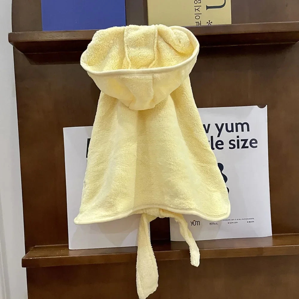 Multi Purpose Super Absorbent Pet Bathrobes Thickened Anti-Cold Dog Bath Robe Soft Quick Drying Hooded Bath Towel After-Swim