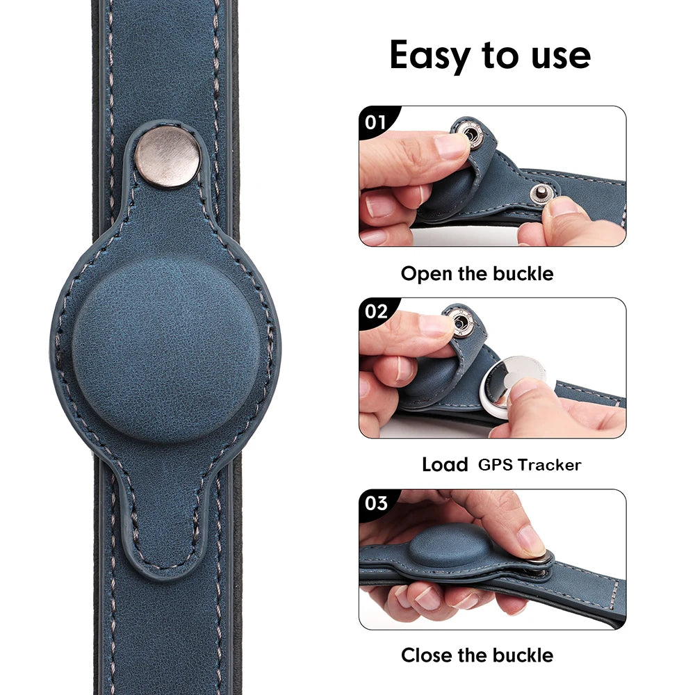 PU Leather GPS-Ready Dog Collar