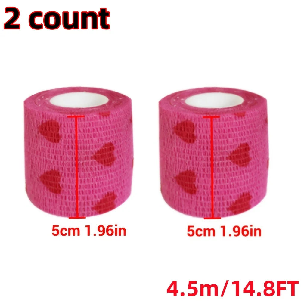 Pet Dog Cat Medical Breathable Elastic Bandage Non-woven Pet Self Adherent Wound Outdoor Retractable Sports Tape Dog Accessories