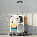 High Quality Durable Large Storage with Feeding Window Bag Ventilated Breathable Pet Carrier Backpack with Wheels