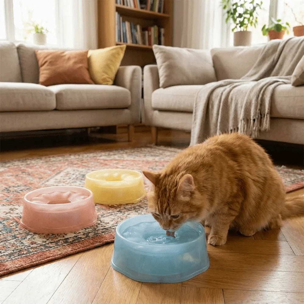 Plastic Anti-Splash Floating Dog Water Bowl (Large Capacity, Spill-Proof)