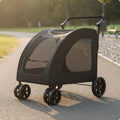 Large Dog Stroller Breathable Mesh Foldable Dog Stroller Supportive Ride Removable Liner for Outdoor Walks, Travel