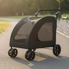 Large Dog Stroller Breathable Mesh Foldable Dog Stroller Supportive Ride Removable Liner for Outdoor Walks, Travel