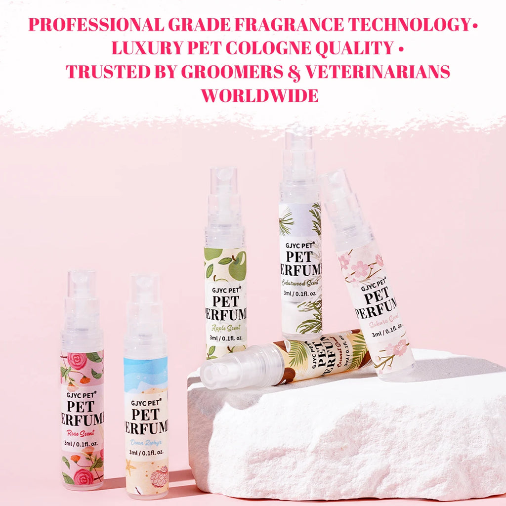 Pet Perfume Gift Set Six Pieces Non Irritating Refreshes Deodorizes Eliminates Body Odor For All Breeds Dogs Cats Travel Use
