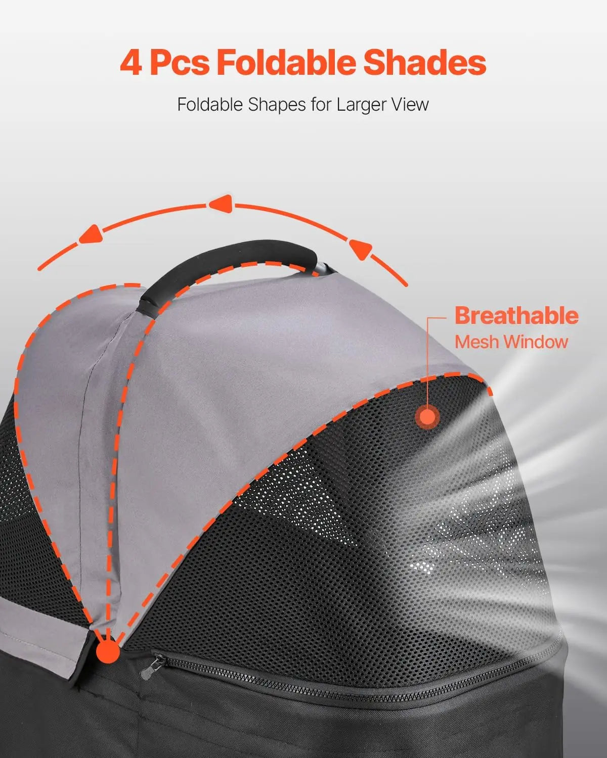 Pet Travel with Mesh Material, Unspecified Color, Foldable, Detachable Carrier & Brake, 35 lbs Capacity