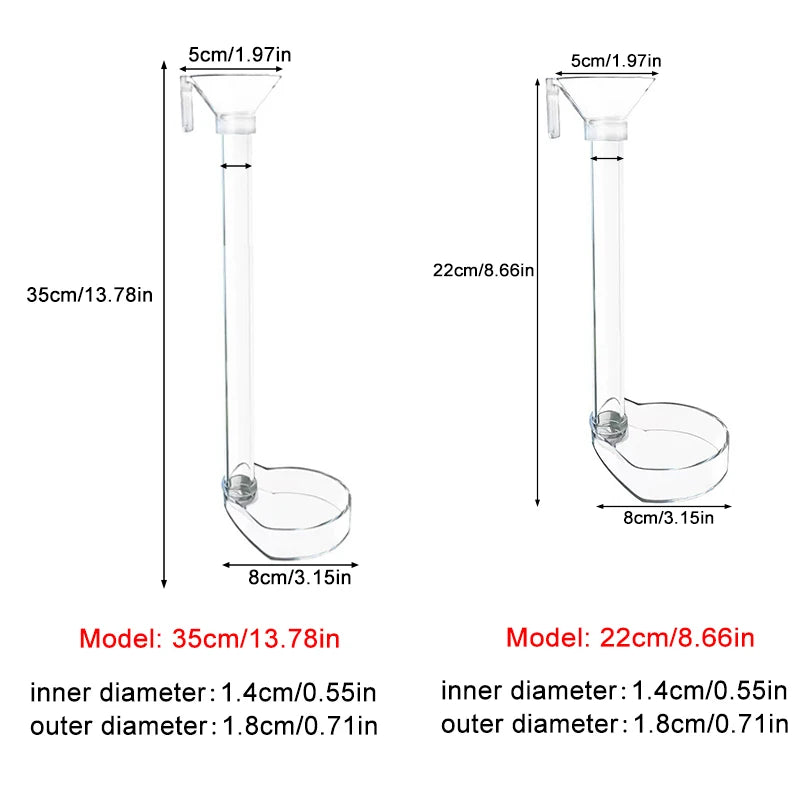 Acrylic Large-Capacity Fish Feeder Tube (Transparent, Multifunctional, Shrimp & Fish Tank)