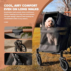 Premium Dog Stroller for Pets up to 55lbs Dog Stroller for Medium Dogs All-Terrain pet Stroller with Carbon Steel Frame and Bre