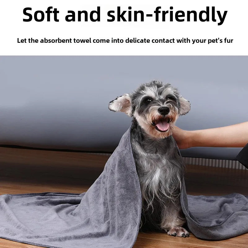 1Pc Pet Towel Soft, Thickened and Quick-drying Small Large Dog Cat Bath Towel Absorbs Water and Does Not Shed Hair.