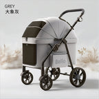STLFBello New Design Foldable Pet Stroller for Large Dogs 4 Wheels Premium Travel Carrier