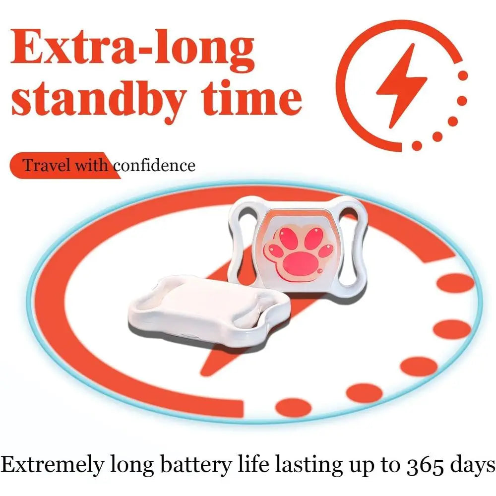 No-Subscription Pet GPS Tracker for Dogs & Cats with Free Collar - Waterproof Real-Time Tracking