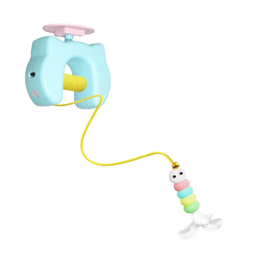 Electric Door-Hanging Swing Cat Toy — Automatic Elastic Rope Feather & Bell Teaser
