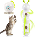 Motion-Activated Caterpillar Cat Toy with Tail — Rechargeable Automatic Interactive Toy for Indoor Cats