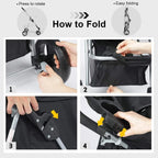 Beyondgoing Adjustable Waterproof Foldable 3-Wheel Pet Stroller For Cats Dogs With Removable Cage Carrier