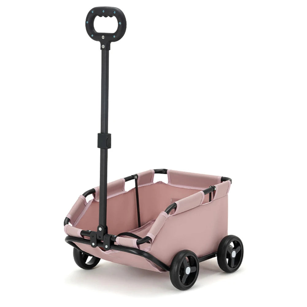 Foldable Small Pet Stroller 4 Wheels Teddy Small Pet Cart Lightweight Folding Trolley Ideal for Small Pets Outings