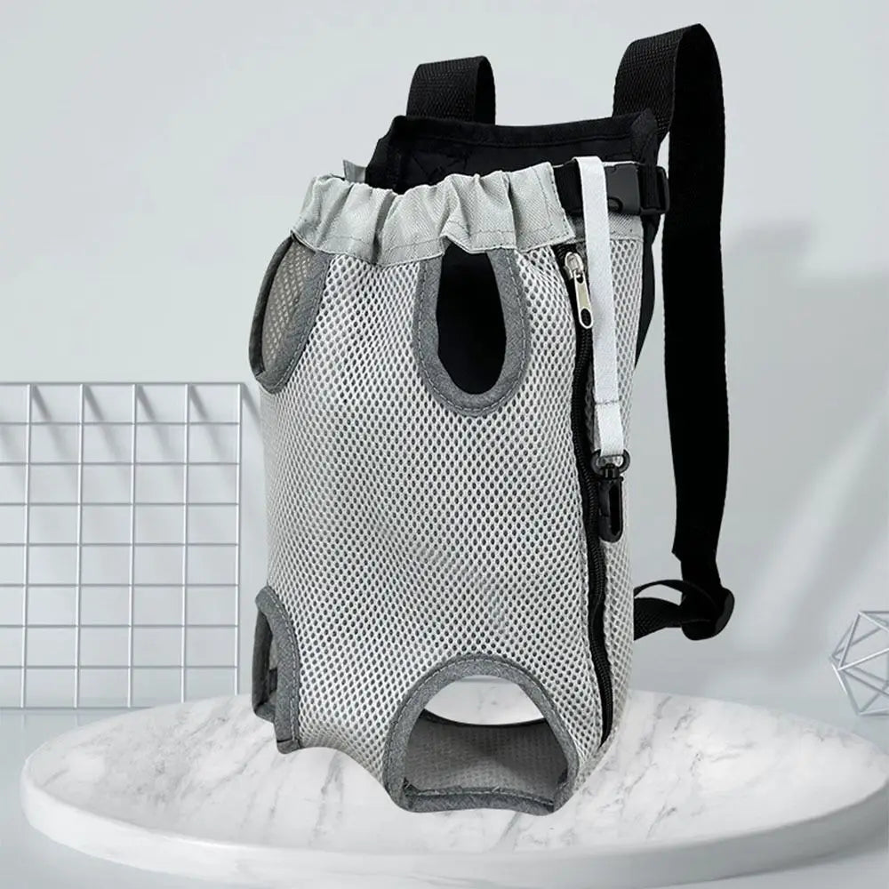 Breathable Mesh Double Shoulder Pet Front Backpack (Hands-Free, Lightweight)
