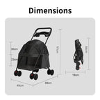 Hot Sale Popular Small Dog Foldable Pet Stroller Featuring a Convenient Pet Dish for Your Furry Friend