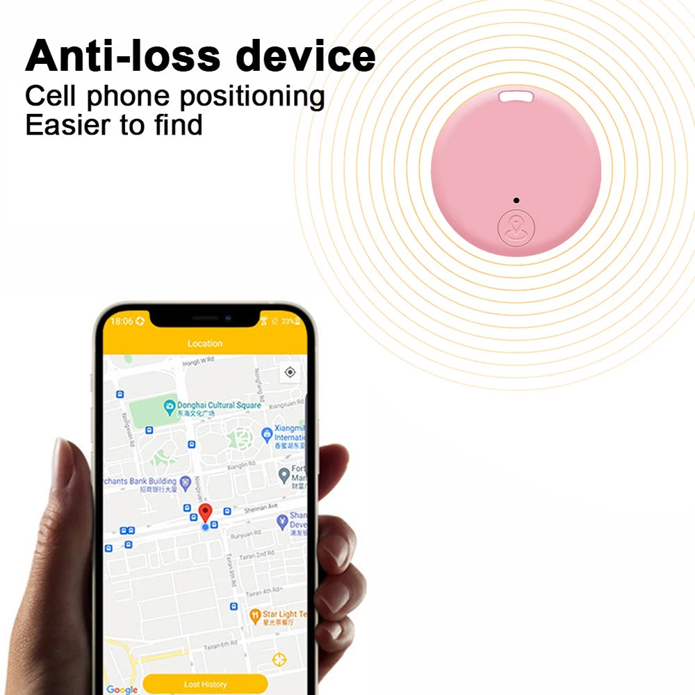 Round Mini Bluetooth 5.0 Anti-Loss GPS Smart Tracker - Finder for Pets, Kids, Bags & Wallets