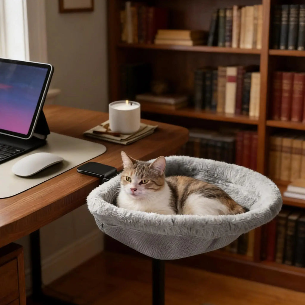 Foldable Cat Desk Bed & Hammock Perch for Home Offices