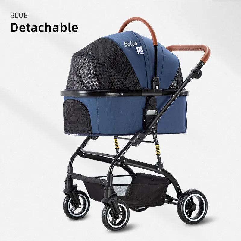 Bello Car Trunk-Compatible Foldable Pet Stroller for Dogs - Portable Travel Cart for On-the-Go Outings