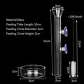 Glass Aquarium Shrimp Feeder Bowl & Tube (Transparent, Snail & Shrimp Food Dish)