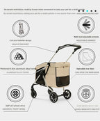 Pet Stroller for Large Dogs and Cats, Foldable Portable Carrier for Elderly and Disabled Pets, Durable and Comfortable Design