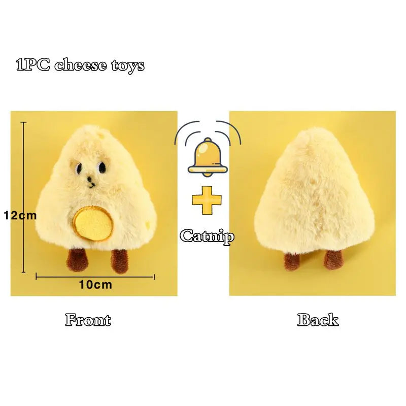 Catnip Squeaky Cat Plush Toy with Bell — Cute Interactive Kitten Toy with Built-In Sound