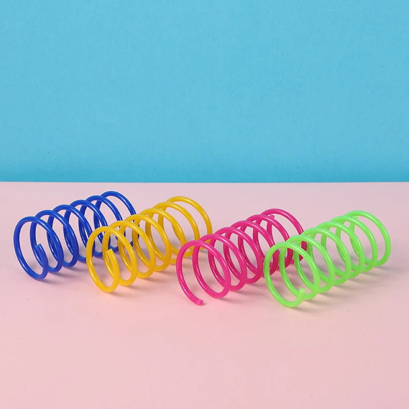Heavy-Gauge Colorful Cat Spring Coil Toy Set (4–20 Pack)