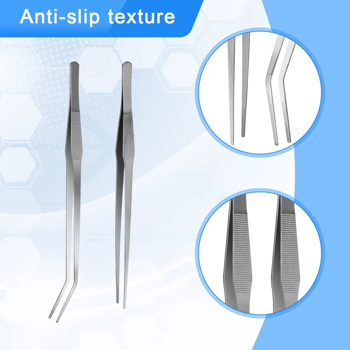Stainless Steel Reptile Feeding Long Tongs Tweezers for Reptile, Lizards, Gecko, Spider, Tarantula, Hedgehog, Snake, Aquarium