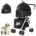 Double Dog Stroller with 2 Detachable Carrier, Portable Pet Stroller for Small Dogs Cats Folding Lightweight Puppy Travel Carri