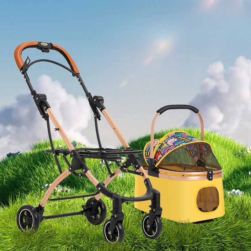 3-in-1 Pet Stroller with Car Seat (4-Wheel, Foldable, up to 36lbs)