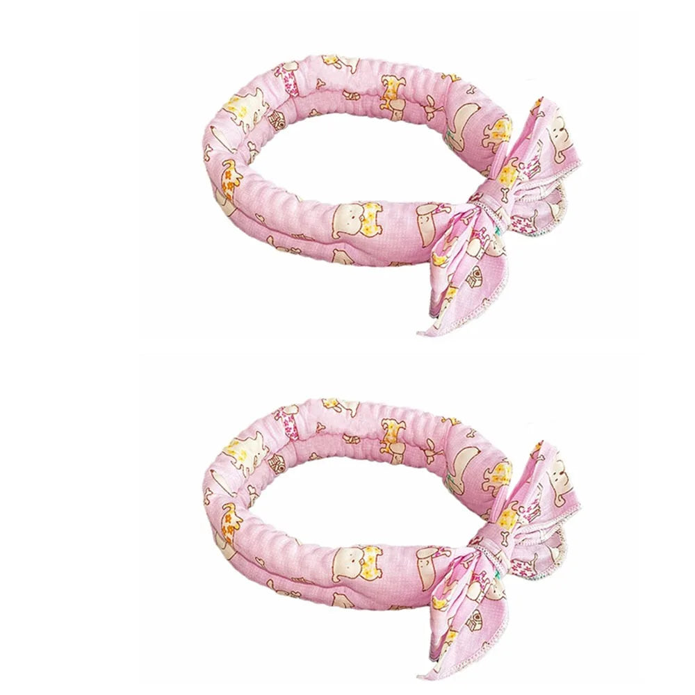 2Pcs Cute Print Pet Cooling Ice Scarf Adjustable Breathable Towel Pet Cool Neck Ring Fast Cooling Reusable Puppy Ice Collar
