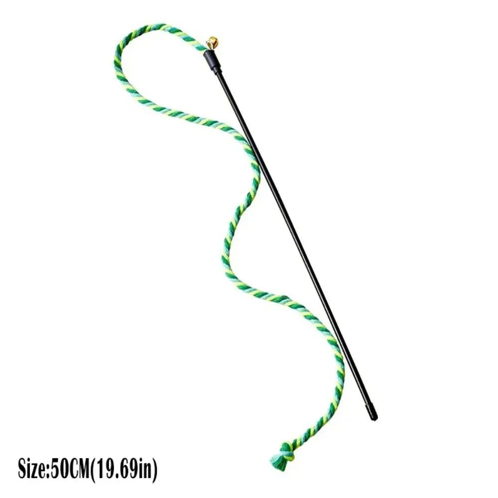 Simulation Feather Cat Teaser Stick with Bell — Lightweight Durable Kitten Interactive Wand for Daily Exercise