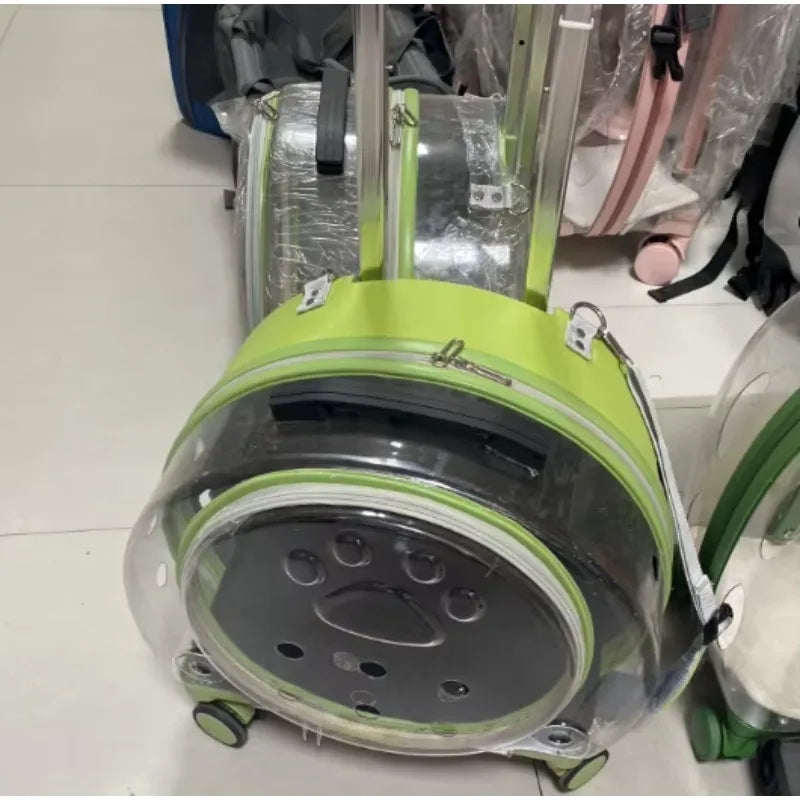 High Quality Travel Products Transparent Pet Dog Cat Backpack Carrier Bag With Wheels Pet Trolley
