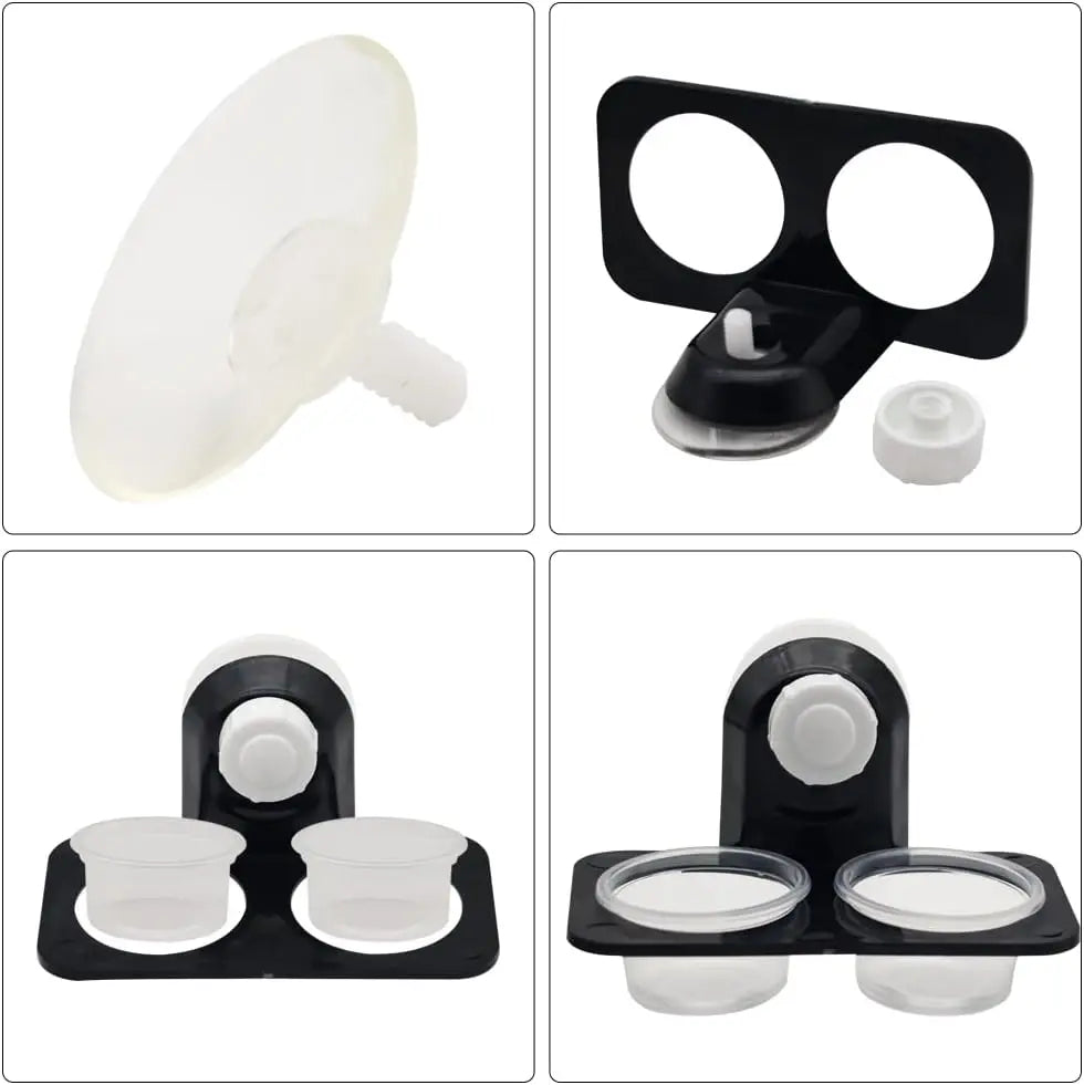 Gecko Feeder Ledge with Detachable Suction Cup Reptile Feeding Dish for Lizard Tortoise Spider Reptile Tank Accessories