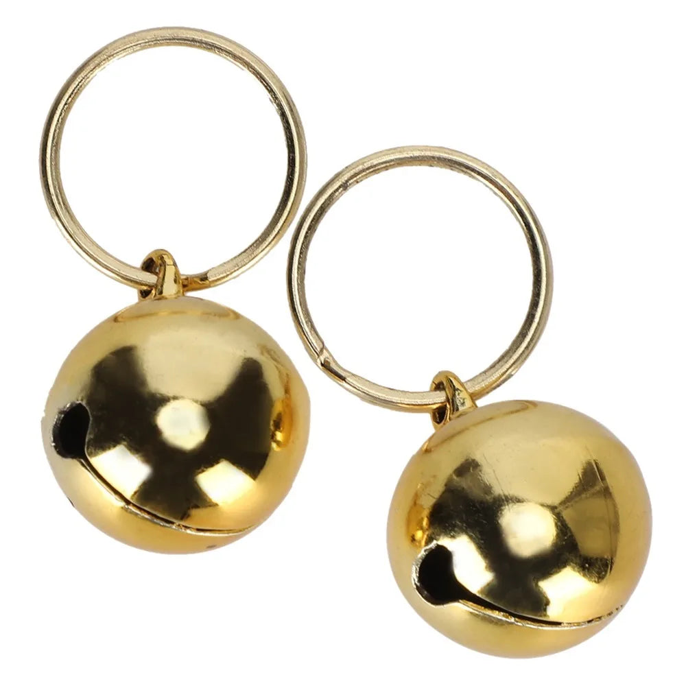 2pcs Gold Silver Tone Pet Wear Charm Color Stable Surface Polished Dog Hanging Bell Long Lasting Luster Glossy Finished