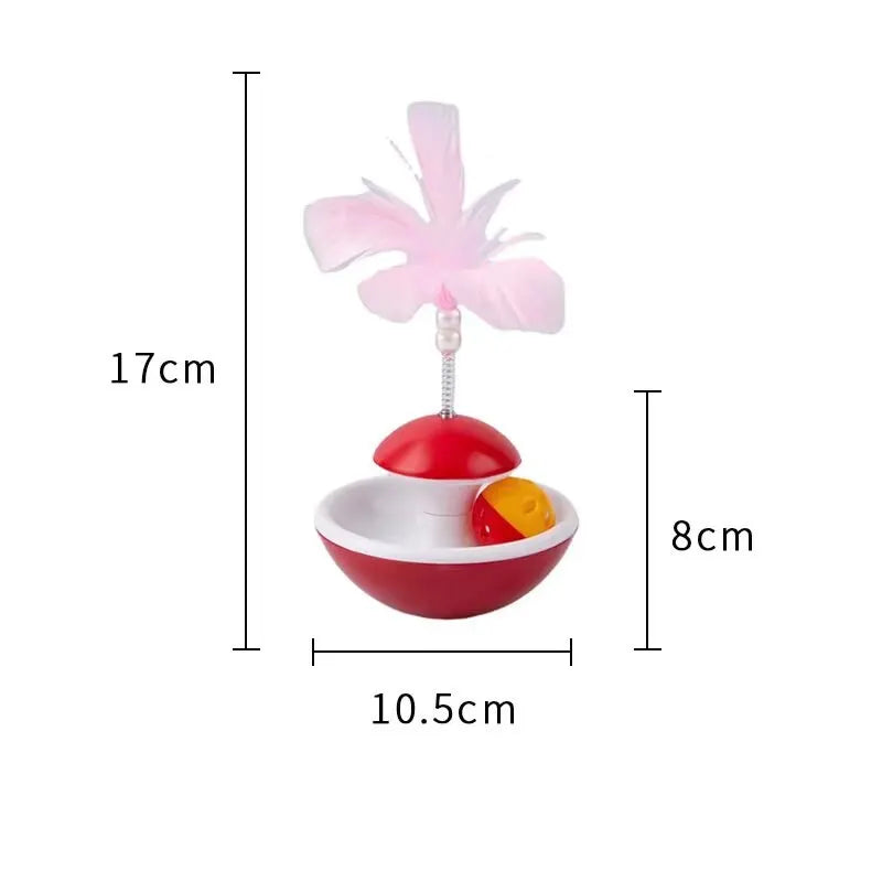 Feather Tumbler Cat Toy with Bell — Self-Righting Wobble Entertainment for Kittens